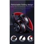 Wholesale LED Bluetooth Wireless Foldable Headphone Headset with Built in Mic for Adults Children Work Home School for Universal Cell Phones, Laptop, Tablet, and More (Black)